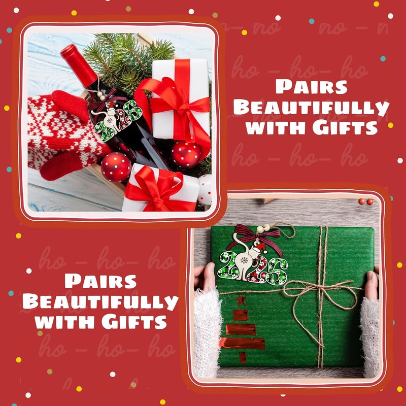 TEEBIM Cat Christmas Ornaments 2025 - Cat Funny Ornament for Tree - Cats Gifts for Women, Mom Lady, Owner - Cats Lover Gifts - Funny Christmas Ornaments - 2 Layered Wood Hanging Ornament 2025 - Image 3